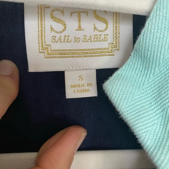 Sail to Sable Navy and Aqua Sleeveless Tunic Linen Dress - Size S - Picture 2 of 5